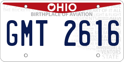 OH license plate GMT2616