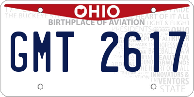 OH license plate GMT2617