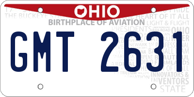 OH license plate GMT2631