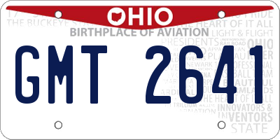 OH license plate GMT2641