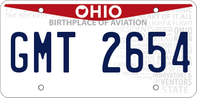 OH license plate GMT2654