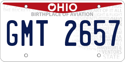 OH license plate GMT2657