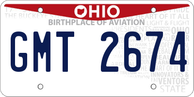 OH license plate GMT2674