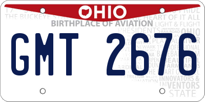 OH license plate GMT2676