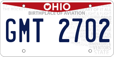 OH license plate GMT2702