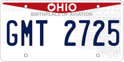 OH license plate GMT2725
