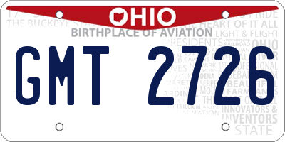 OH license plate GMT2726