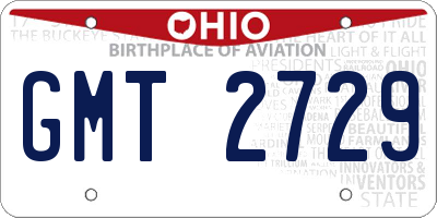 OH license plate GMT2729