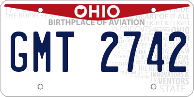 OH license plate GMT2742