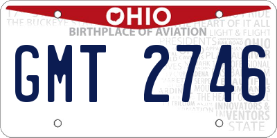 OH license plate GMT2746
