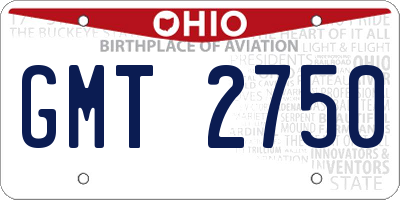 OH license plate GMT2750