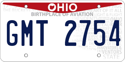 OH license plate GMT2754