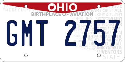 OH license plate GMT2757