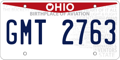 OH license plate GMT2763