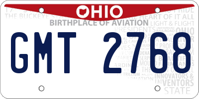 OH license plate GMT2768