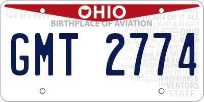 OH license plate GMT2774
