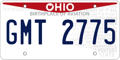 OH license plate GMT2775