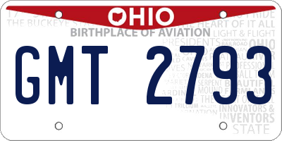 OH license plate GMT2793