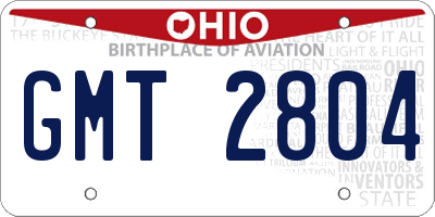 OH license plate GMT2804