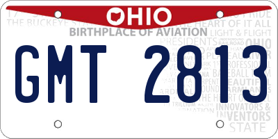 OH license plate GMT2813