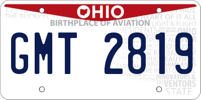 OH license plate GMT2819