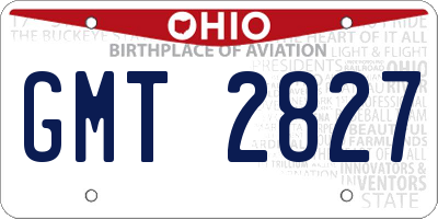 OH license plate GMT2827