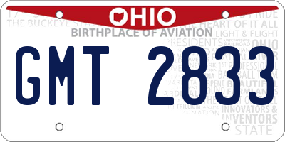 OH license plate GMT2833