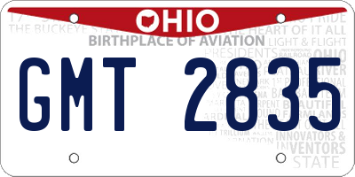 OH license plate GMT2835
