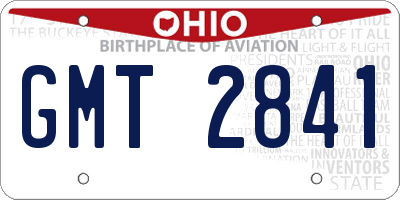 OH license plate GMT2841