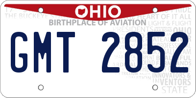 OH license plate GMT2852