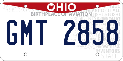 OH license plate GMT2858