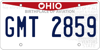 OH license plate GMT2859