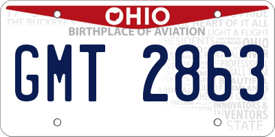 OH license plate GMT2863