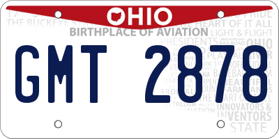 OH license plate GMT2878