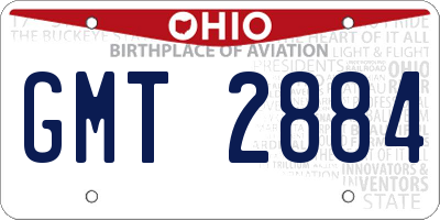 OH license plate GMT2884