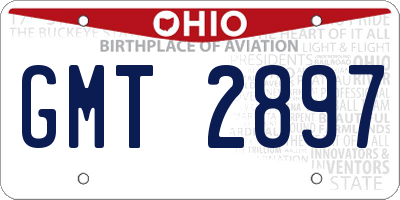 OH license plate GMT2897