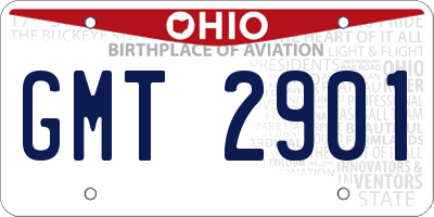 OH license plate GMT2901
