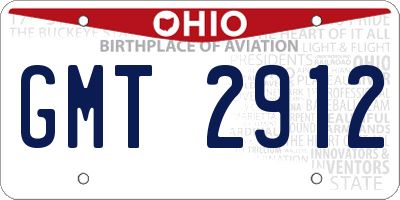 OH license plate GMT2912