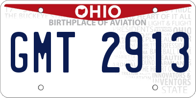 OH license plate GMT2913