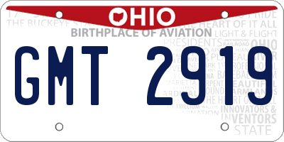 OH license plate GMT2919