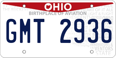 OH license plate GMT2936