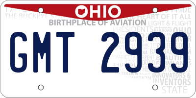 OH license plate GMT2939