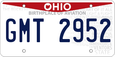 OH license plate GMT2952