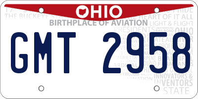 OH license plate GMT2958