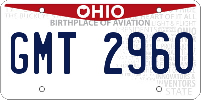 OH license plate GMT2960