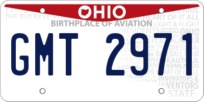 OH license plate GMT2971