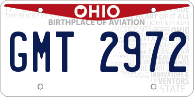 OH license plate GMT2972