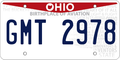 OH license plate GMT2978