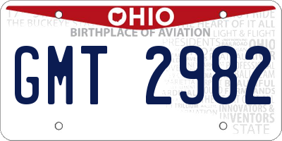 OH license plate GMT2982