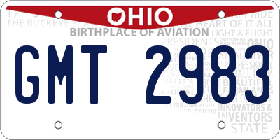 OH license plate GMT2983